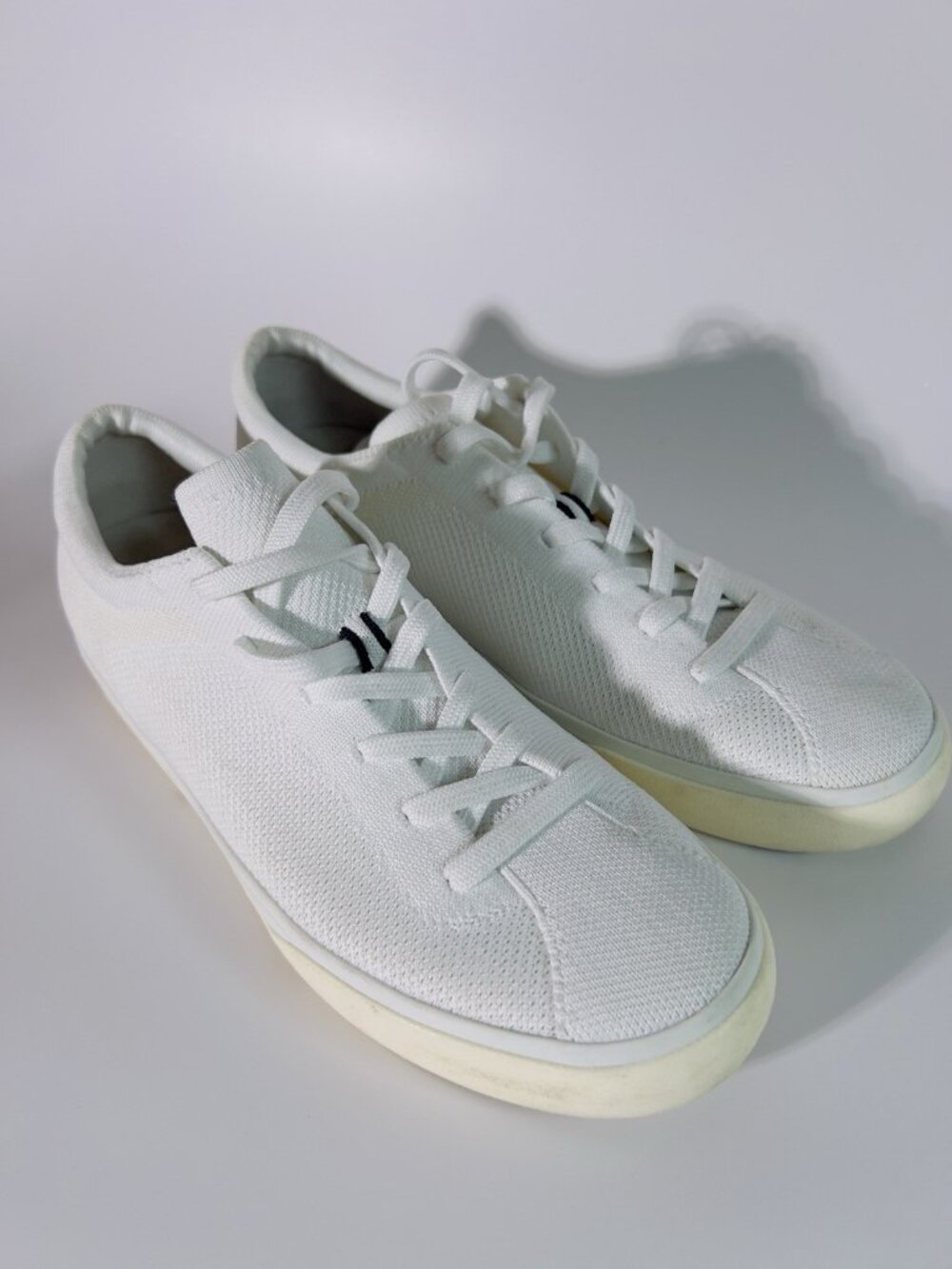 Rothy’s Women’s White Knit Lace Up Sneakers Size 9.5 Comfort Shoes No Box